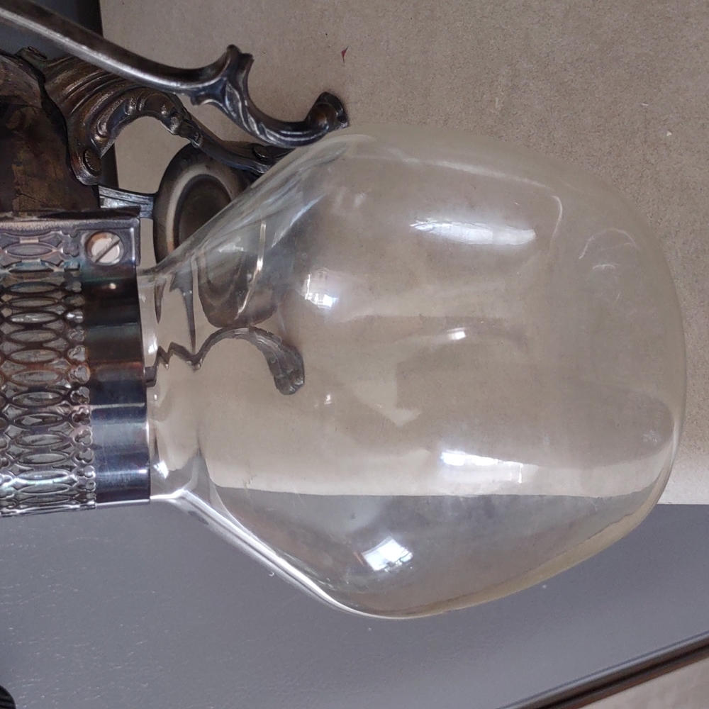Antique Silver Plate And Glass Wine or Water Carafe - Picture 6 of 7